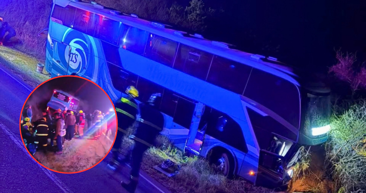 Accidente involucra a bus de pasajeros que salió de Santiago a Pichilemu: Reportan heridos graves