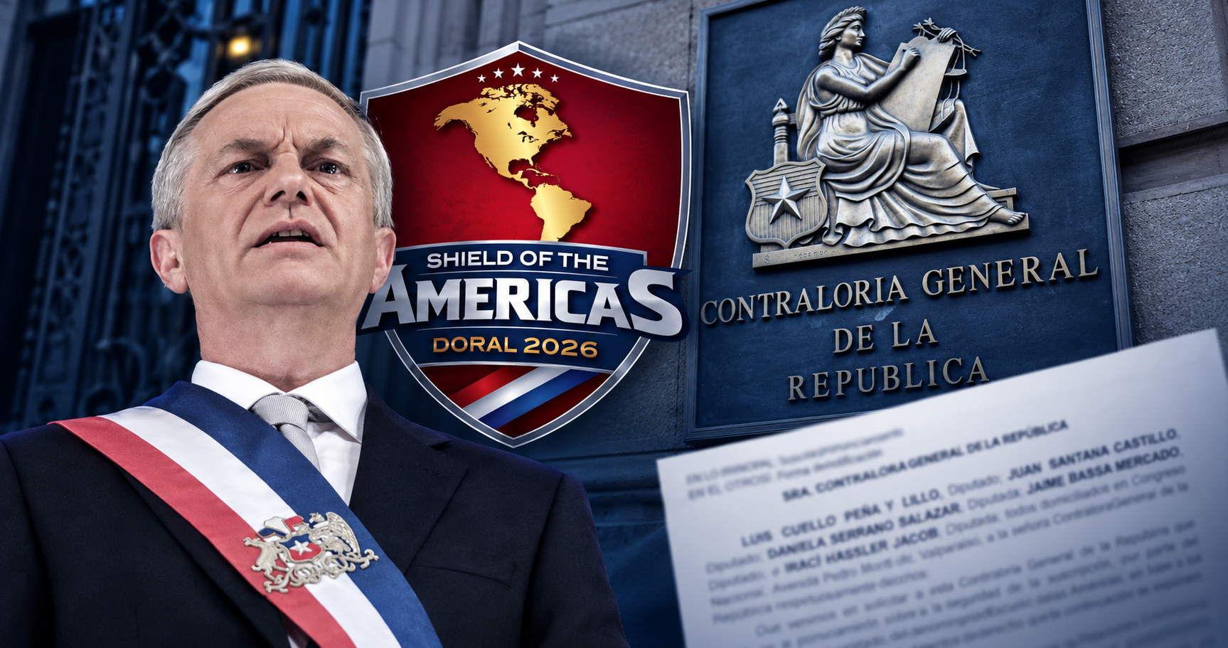 Llevan Escudo de las Américas a Contraloría: acusan tratado encubierto y que Kast se saltó al Congreso