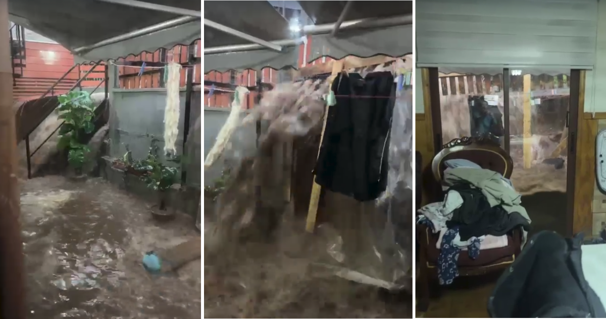 Video muestra cómo techo de vivienda comienza a ceder mientras inundación avanza en Lota