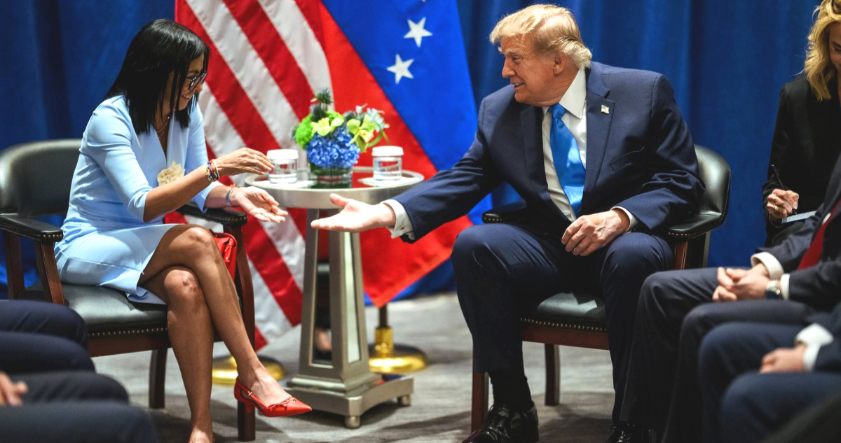 FOTOS | Delcy Rodríguez y Donald Trump concretan inédita bilateral Venezuela-EEUU en más de una década