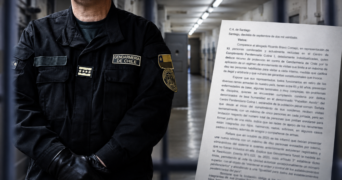 Nuevo revés para Gendarmería: justicia ordena flexibilizar visitas para violadores de DDHH en Colina I