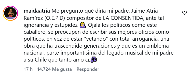 Concejal UDI de Isla de Maipo pide vetar "La Consentida" de eventos del "18" porque "no es cueca"