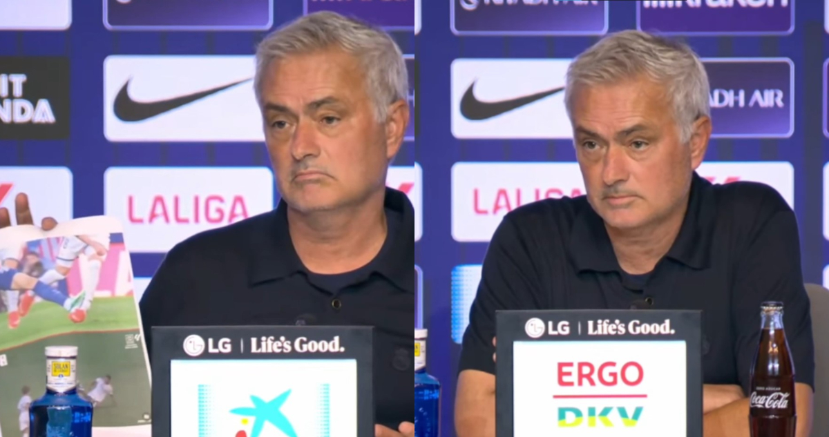 José Mourinho en el Real Madrid Atlético reclamando durante conferencia