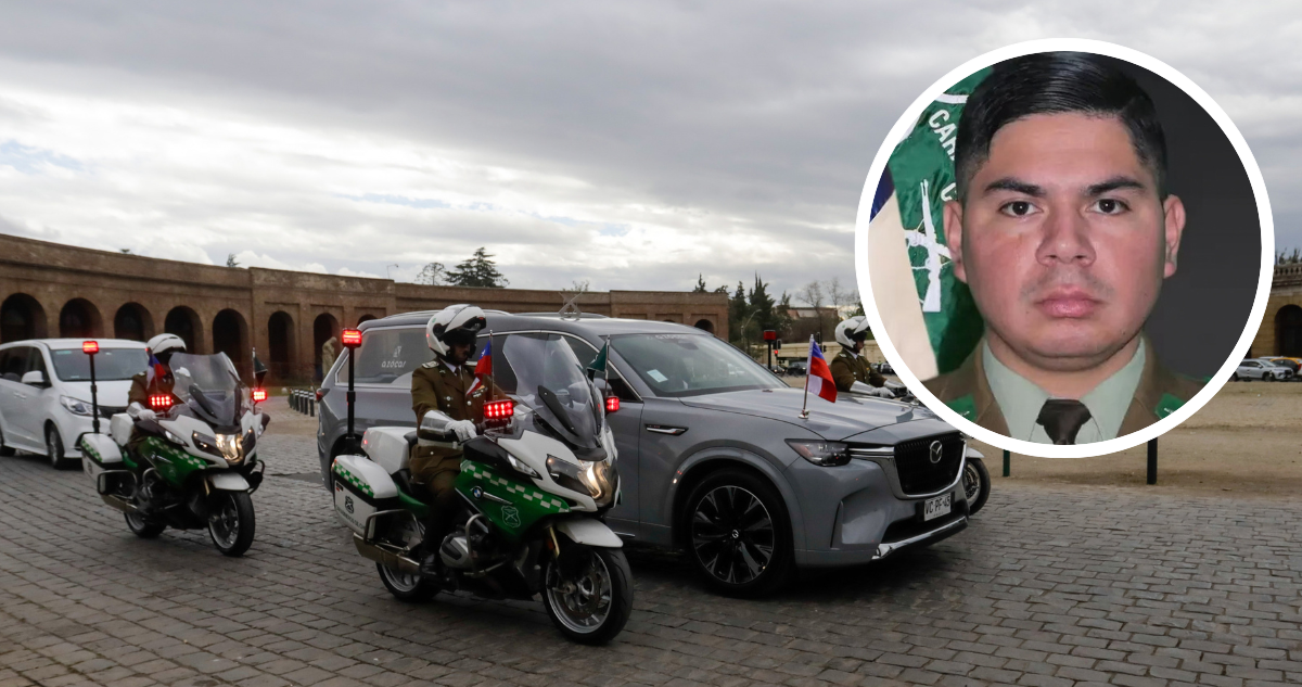 Traslado de cuerpo del cabo de Carabineros, Cristopher Aguilera, asesinado en Lo Espejo.
