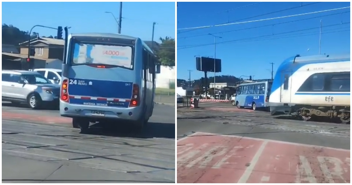 Micrero imprudente en San Pedro de la Paz