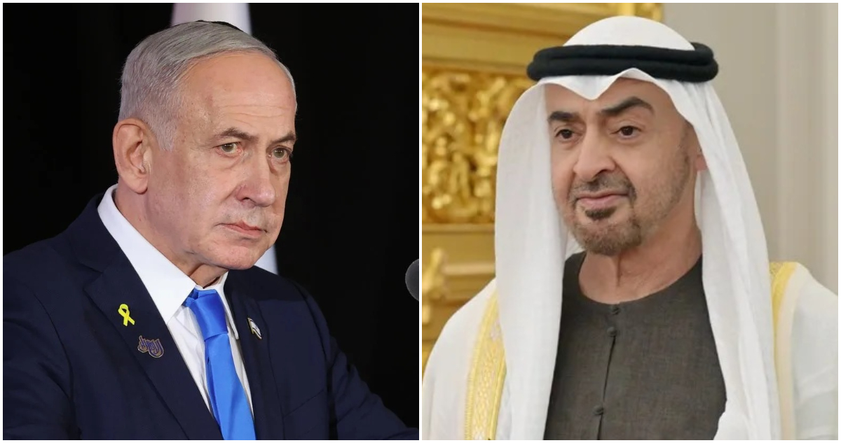 El primer ministro de Israel, Benjamin Netanyahu, y el presidente de Emiratos Árabes Unidos, Mohamed bin Zayed