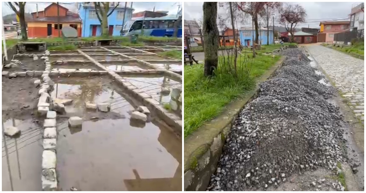 Plazoleta población Lagos de Chile en Concepción
