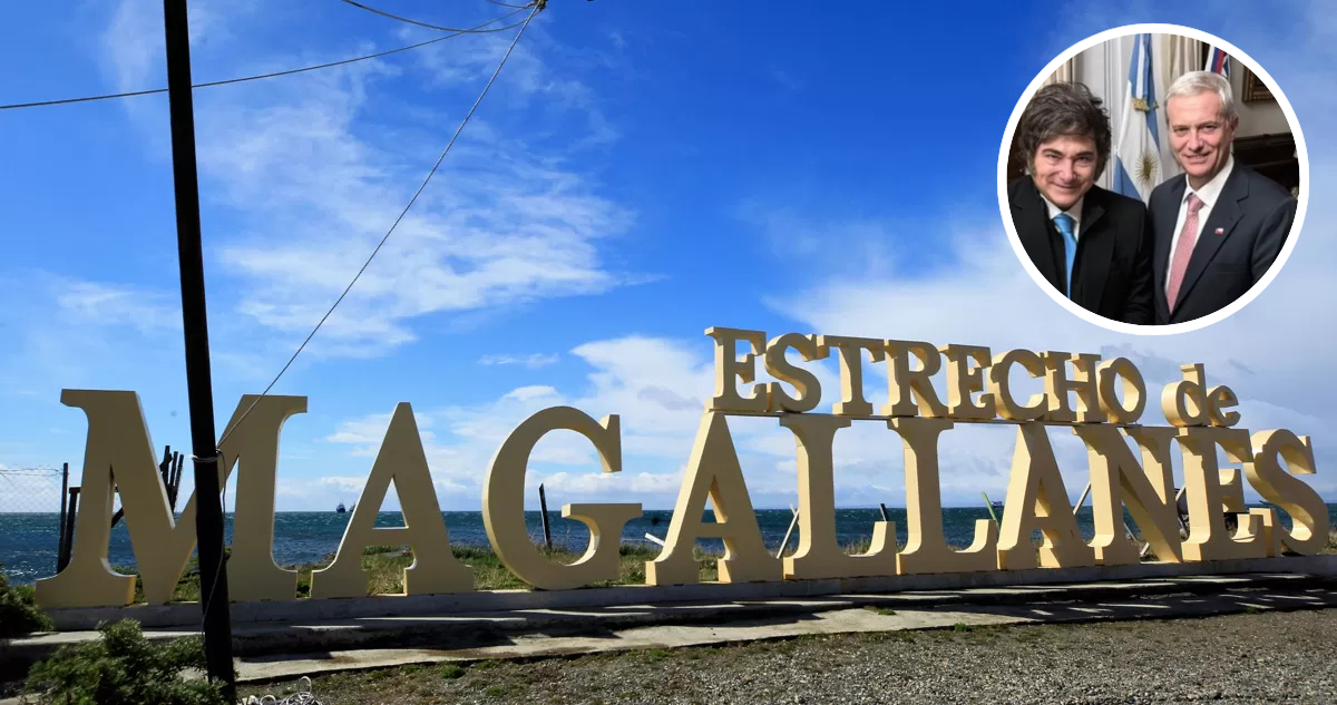 Estrecho de Magallanes. Foto de Milei y Kast