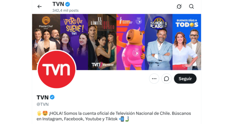 Logo de TVN en redes sociales
