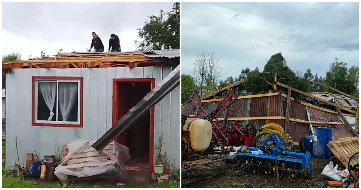 Presunto tornado en Mulchén