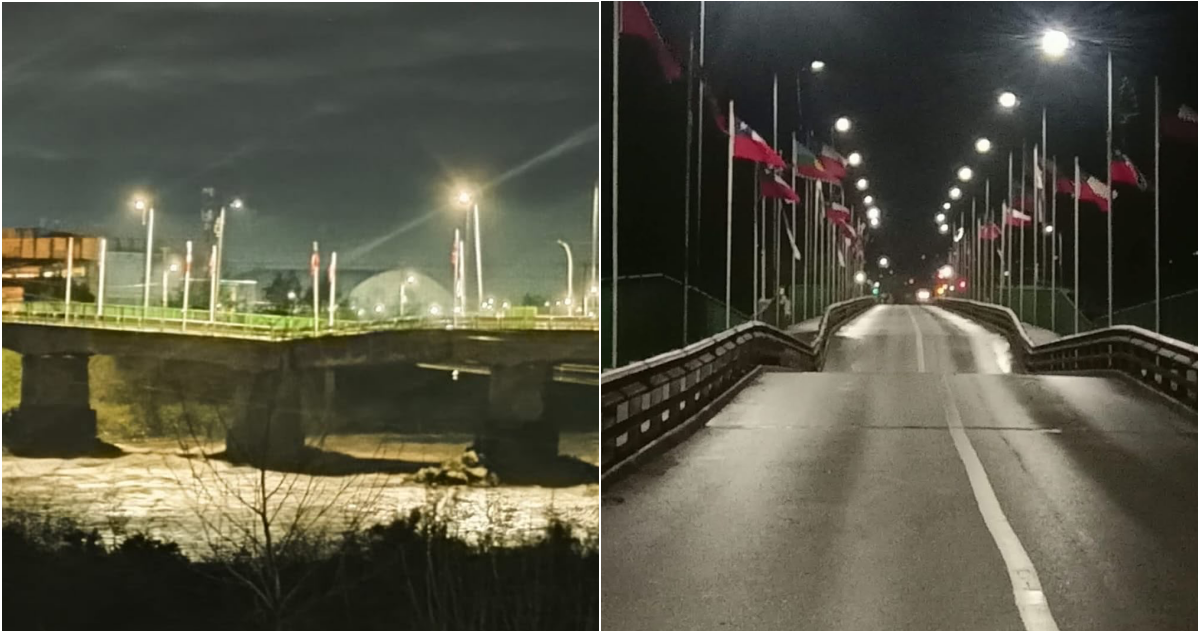 Lluvias provocan colapso parcial del Puente Viejo en Lautaro