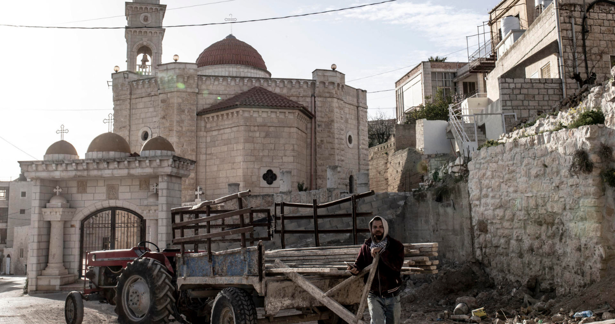 Cristianos en Palestina. La iglesia ortodoxa de San Jorge en Taybeh, Cisjordania.