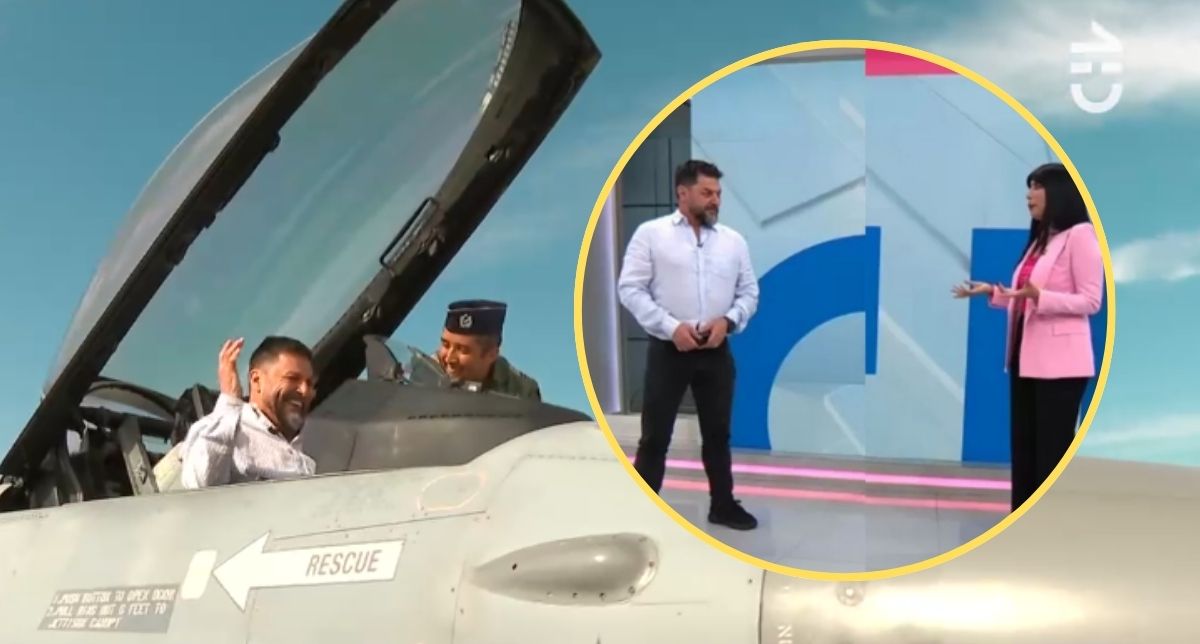 A bordo de un F-16: El regreso de Rafael Cavada a la TV que acalló rumores de despido de CHV