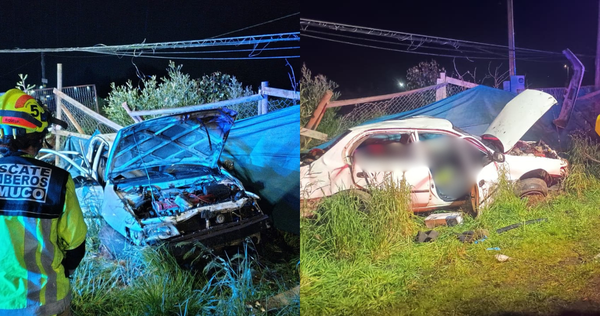 Al menos 2 muertos y 4 heridos luego que auto impactara contra cerco y poste en Temuco