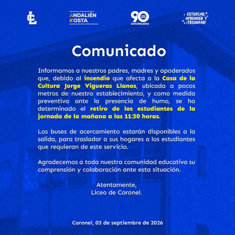 Retiro de estudiantes por incendio en Casa de la Cultura Jorge Vigueras Llanos
