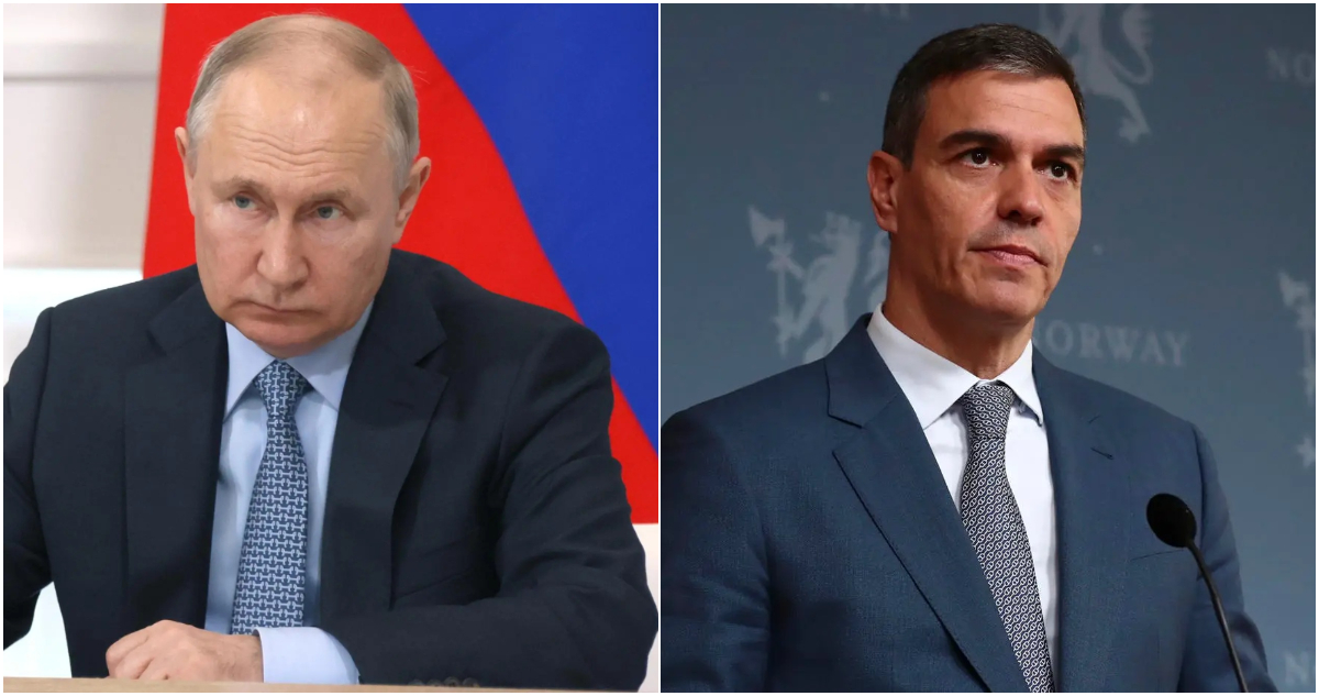 El presidente de Rusia, Vladimir Putin, y el presidente del Gobierno de España, Pedro Sánchez