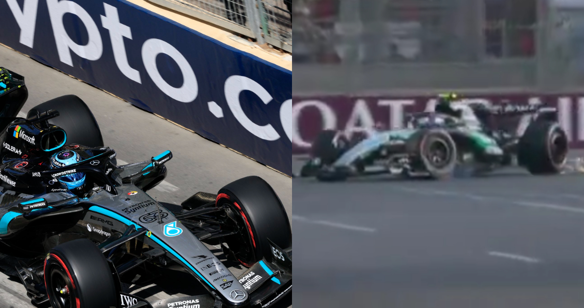 Russell gana pole y Antonelli sufre accidente en qualy del GP de Azerbaiyán de Fórmula 1