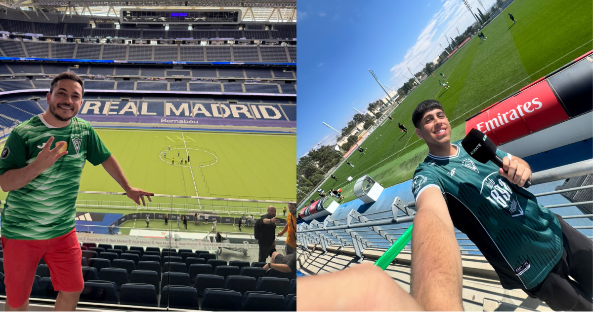 Hinchas de Santiago Wanderers en Madrid.