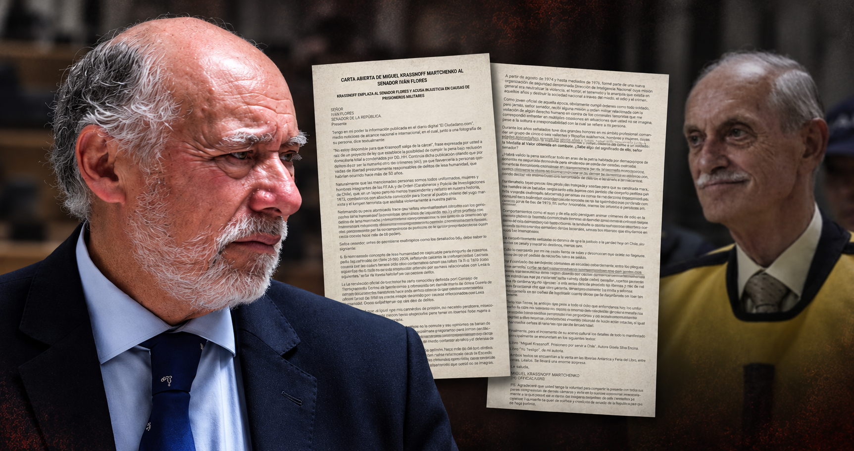 la carta de Krassnoff a senador Ivan Flores