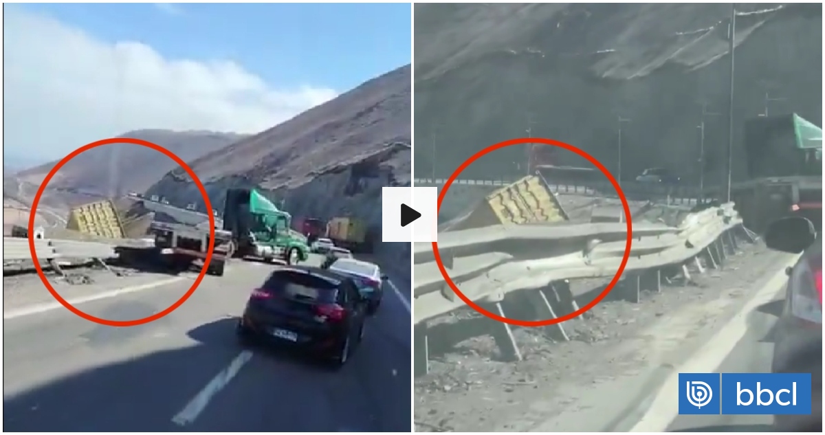 Suspenden tránsito en ruta entre Iquique y Alto Hospicio por riesgo de caída de contenedor
