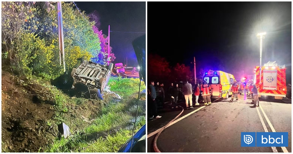 Venía de ramada: Conductora ebria volcó y dejó a sus hijos en riesgo vital en región del Bío Bío