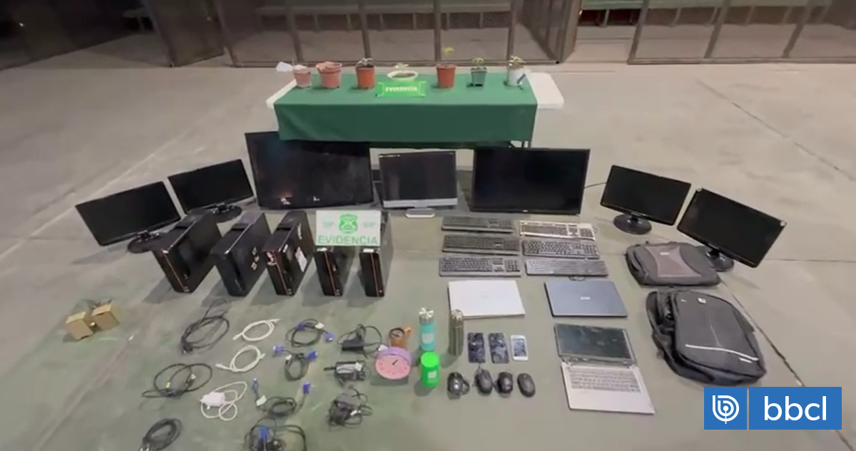 Recuperan computadores robados de colegio de Santiago: un detenido y 7 plantas de marihuana incautadas