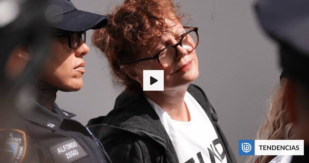 VIDEO | Ganadora del Oscar, Susan Sarandon, arrestada en masiva protesta de famosos contra Netanyahu