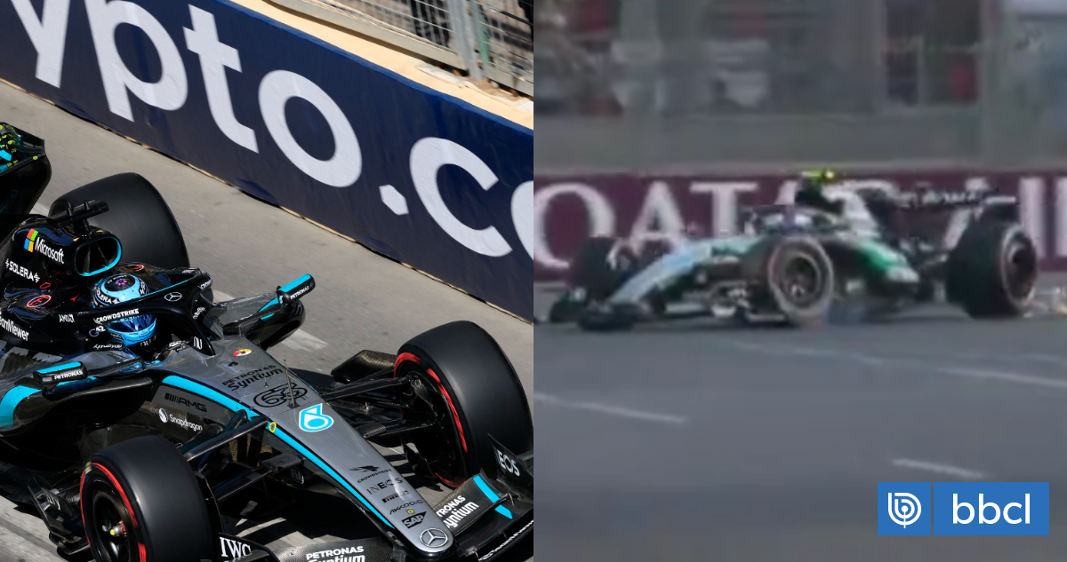 Russell voló y se adjudicó pole en GP de Azerbaiyán de F1: Antonelli se despistó y chocó contra muro
