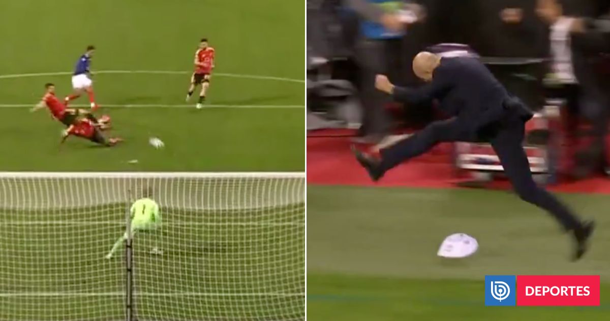 Golazo agónico de Olise y Zidane se volvió loco: así fue el festejo del DT de Francia ante Bélgica