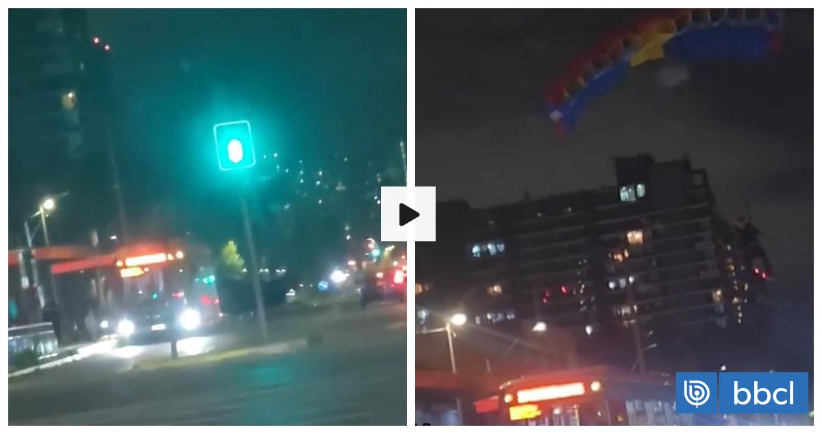 VIDEO | Graban a paracaidistas en peligroso aterrizaje sobre importante avenida de Santiago