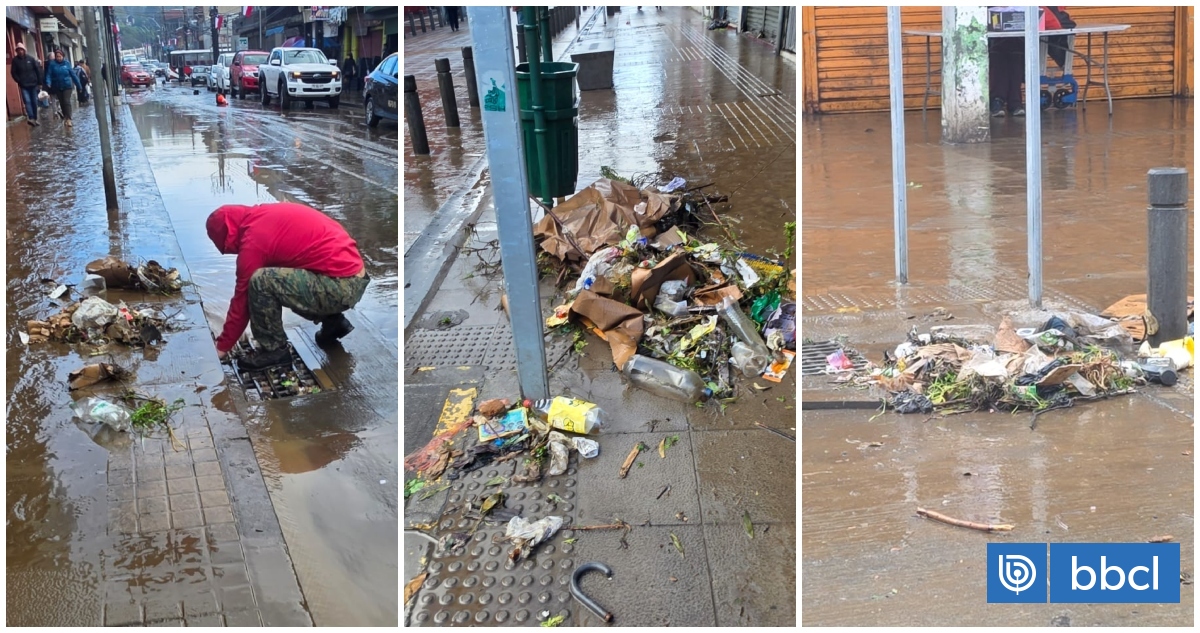 Alcalde de Lota informa que hallaron gran cantidad de basura tras inundación del centro de la comuna