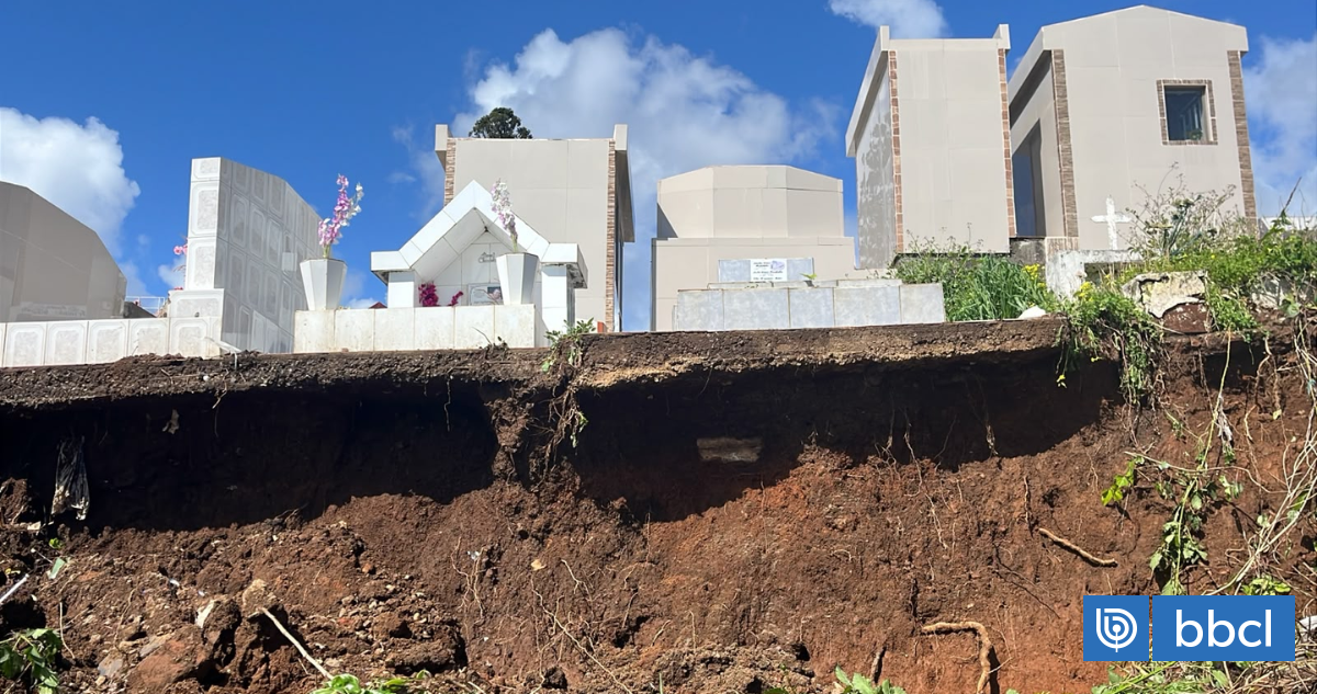 "Se ve una urna": Deslizamientos derriban panderetas que separan cementerio de Lota con viviendas