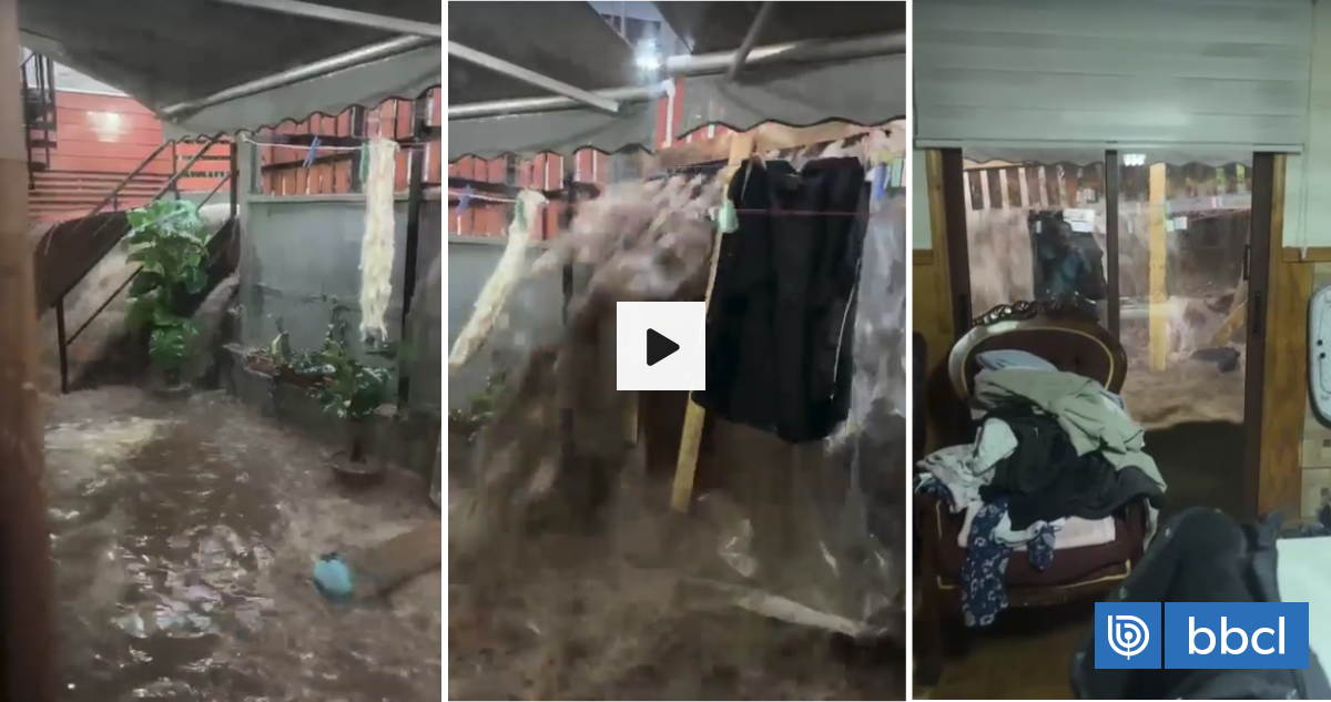 Video muestra cómo techo de vivienda comienza a ceder mientras inundación avanza en Lota
