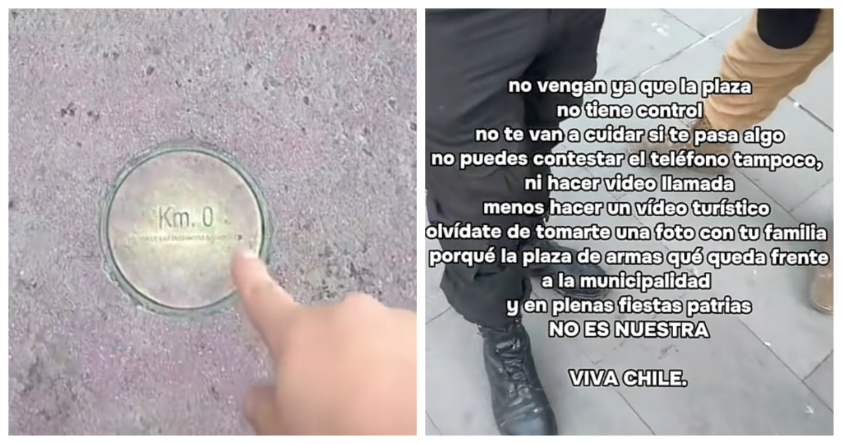 Tiktoker denuncia que extranjeros se tomaron la Plaza de Armas de Santiago y que intentaron lincharlo
