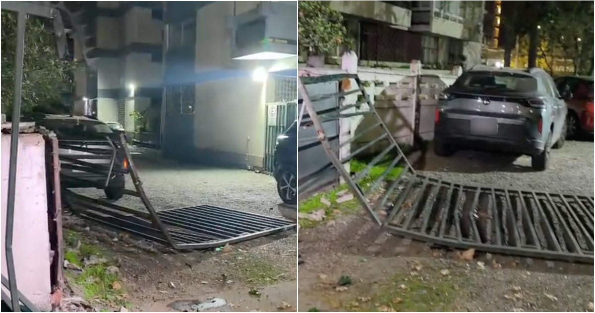 Tour delictual con persecución en Providencia deja tres detenidos y un edificio sin portón