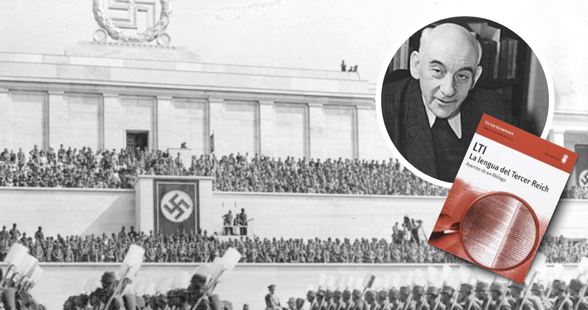Régimen Nazi. Foto de Victor Klemperer y portada del libro LTI. La lengua del Tercer Reich.