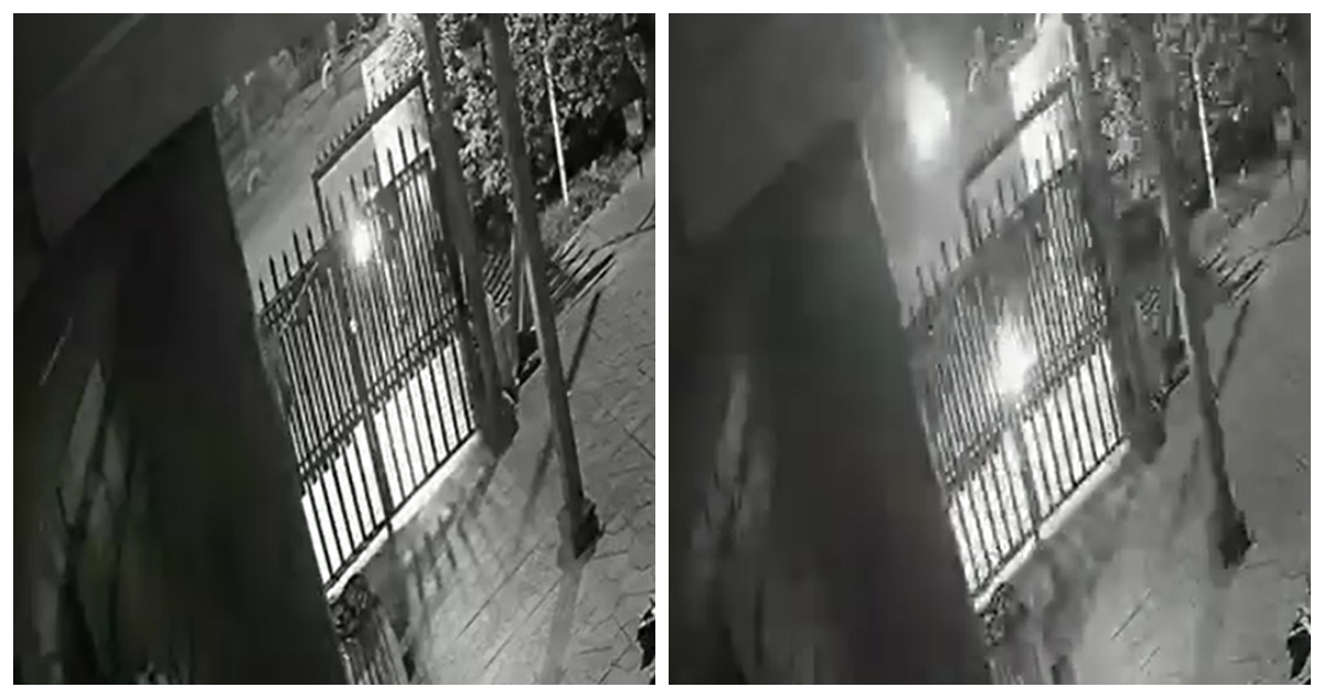 VIDEO | Cámara capta lanzamiento de bomba molotov a cuartel de Bomberos en Huechuraba