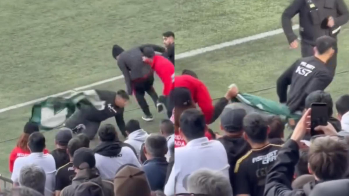 Video muestra a hinchas de Deportes Puerto Montt y Colo-Colo peleándose por un lienzo.