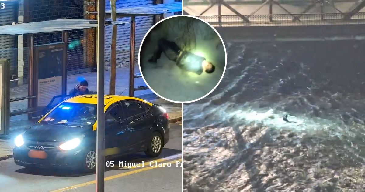 VIDEO | Nadando por el Mapocho: así escapó el ladrón que encañonó y abusó de mujer en Providencia