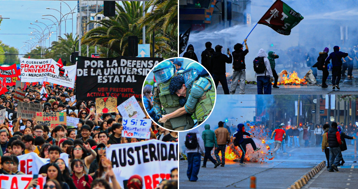 Al menos 6 detenidos dejaron enfrentamientos con Carabineros tras marcha estudiantil en Concepción