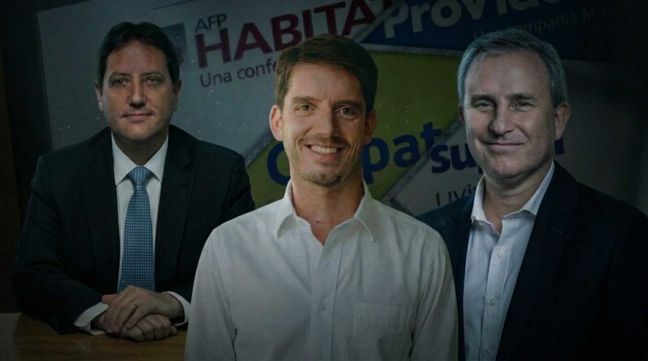 Santiago Donoso (ProVida), Martín Mujica (Cuprum) y Renzo Vercelli (Capital)