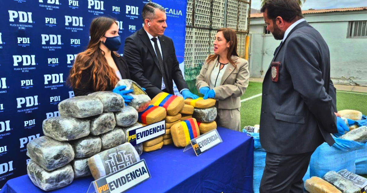 Antofagasta suma 64,9 toneladas de droga incautada en 2026: 218 kilos por día, 9 kilos por hora