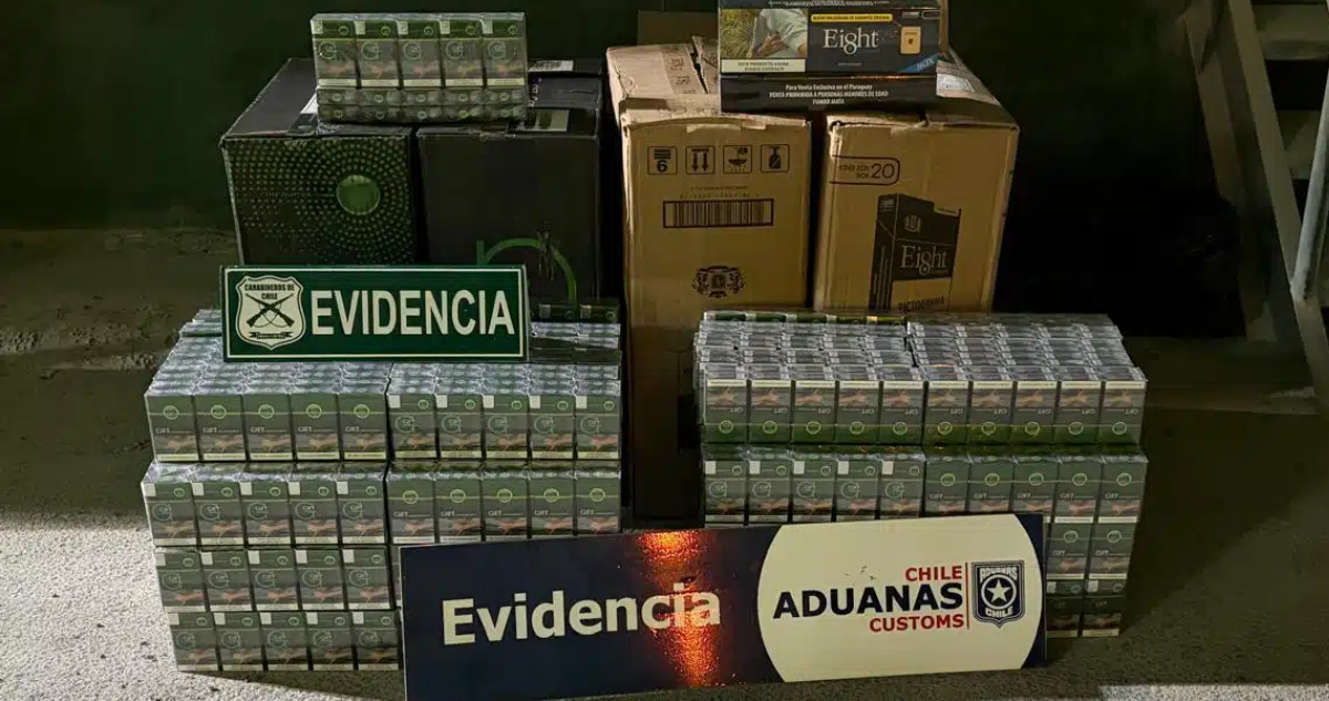 Golpe al contrabando de cigarrillos en Antofagasta: 7.189 cajetillas incautadas y cuatro detenidos