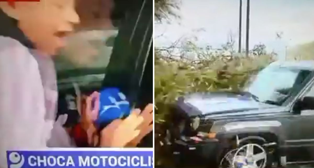 Impactante atropello en vivo a reportera y camarógrafo cuando despachaban en México