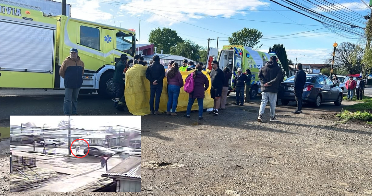 Iba con su hija en brazos: video capta atropello fatal del mujer afuera de jardín infantil en Valdivia