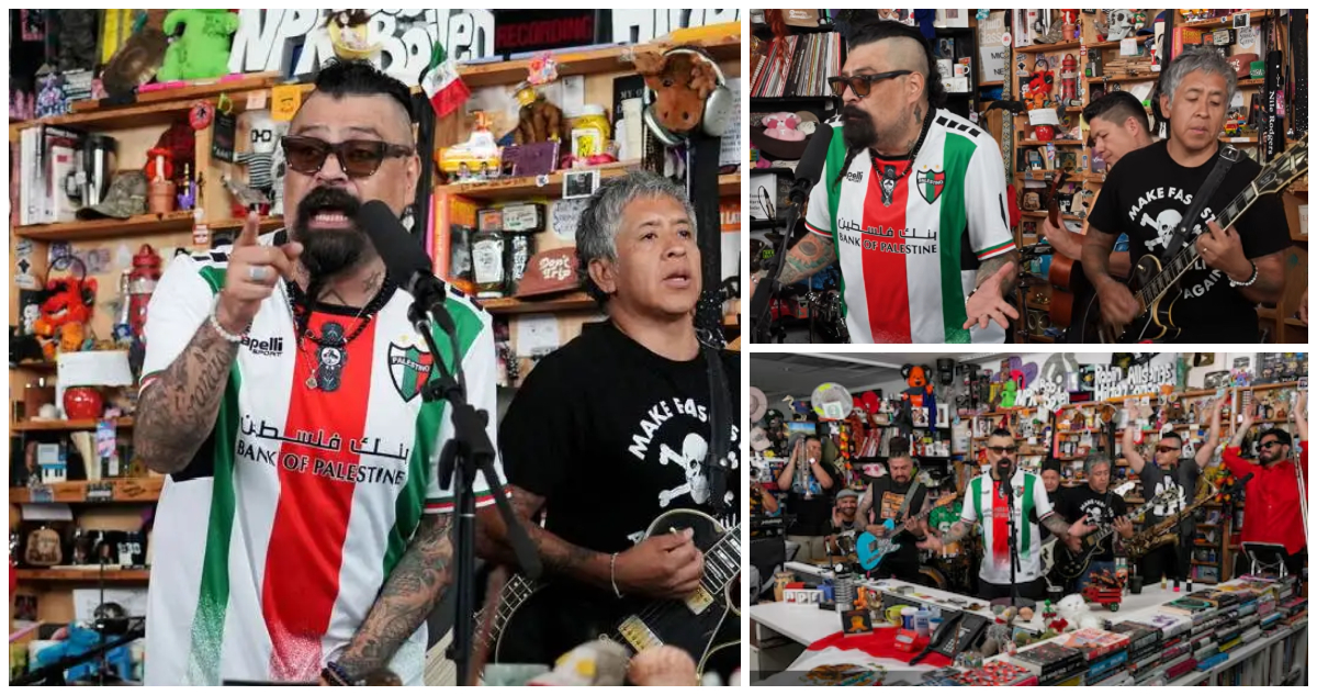 Camiseta del club de fútbol Palestino llegó al Tiny Desk en sesión con casi 1 millón de reproducciones