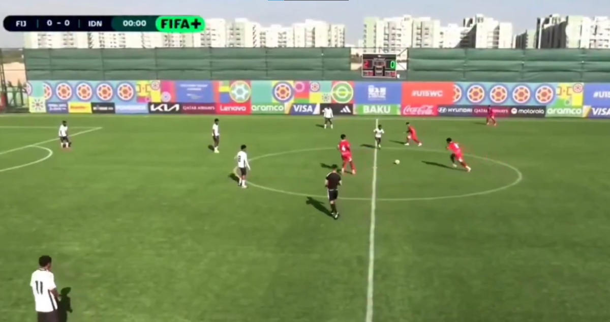 Captura del gol de Indonesia a Fiji en Mundial Sub 15