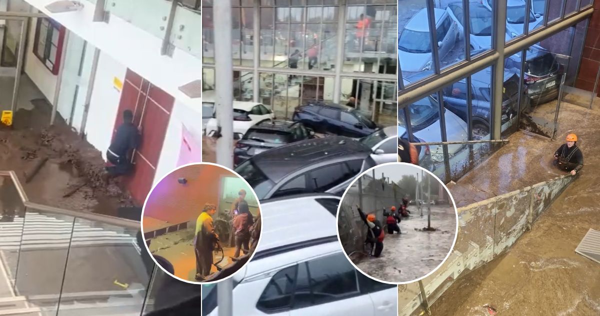 Con lodo hasta la cintura: Así fue rescate de personas atrapadas en Duoc UC por aluvión en Las Condes