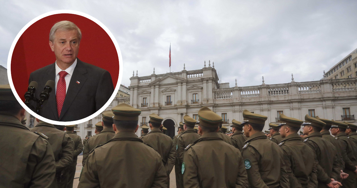 Carabineros frente a La Moneda. Presidente José Antonio Kast.