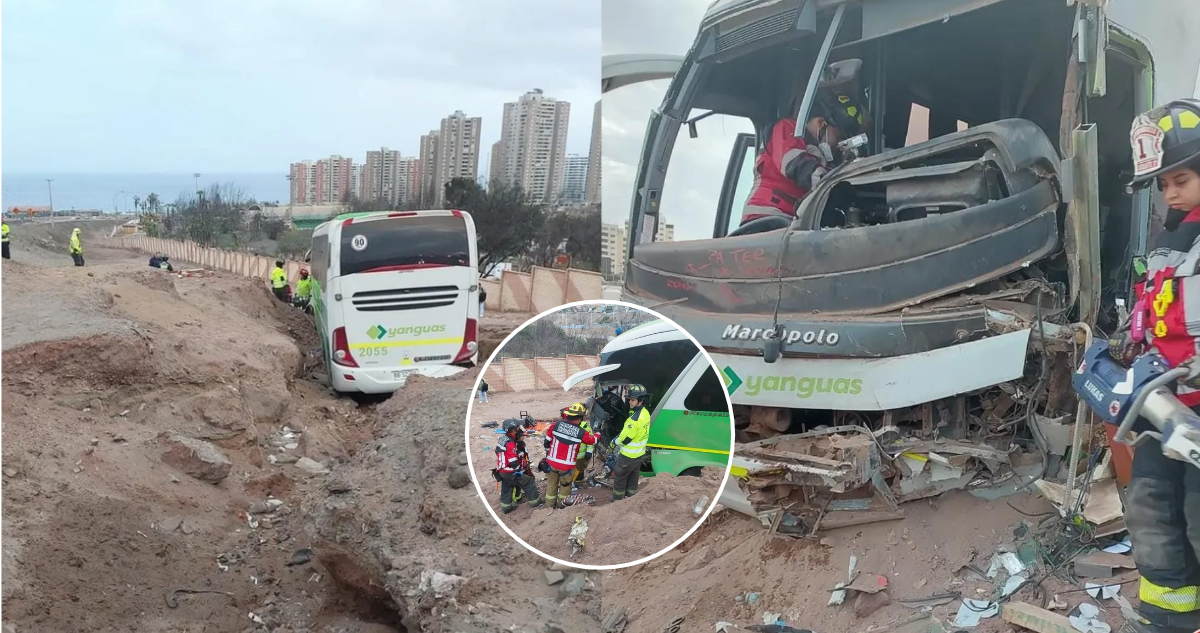 Reportan desbarrancamiento de bus con trabajadores mineros en Antofagasta: al menos 8 lesionados